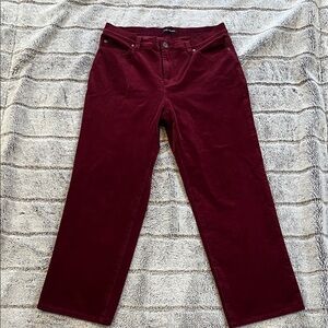 Eileen Fisher Deep Red Corduroy Trousers